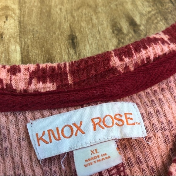 Knox Rose Red Pink Pullover Sweater Cuffed Sleeve Cotton Poly Blend Womens XL - Picture 6 of 7